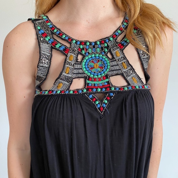 Free People Beaded Embroidered Tank Top Small - Picture 4 of 6
